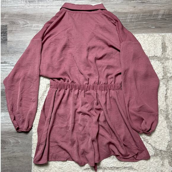 ASOS NWT Mauve Romper Feminine Modern Utility Soft Elegant Clean Girl Chic - Picture 3 of 11